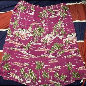 Norton Mcnaughton Womens 12P Petites Tropical Pink Green Skirt PREOWNED